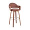Armen Living Daxton 30" Brown Faux Leather and Walnut Wood Bar Stool LCDXBAWABR30 - alternate 1